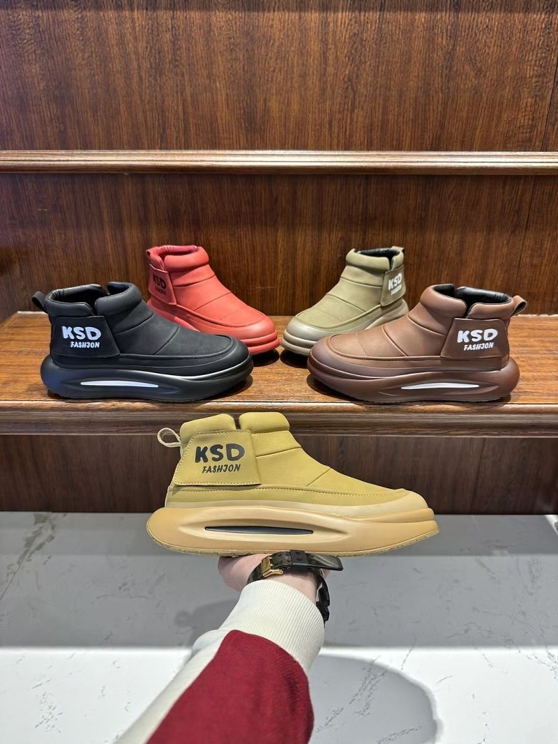 Snow Boot Fur Lined - メンズ冬用スノーブーツ厚みのあるフリース裏地ファー一体型屋外耐寒性暖かさ東北ビッグコットンシューズ