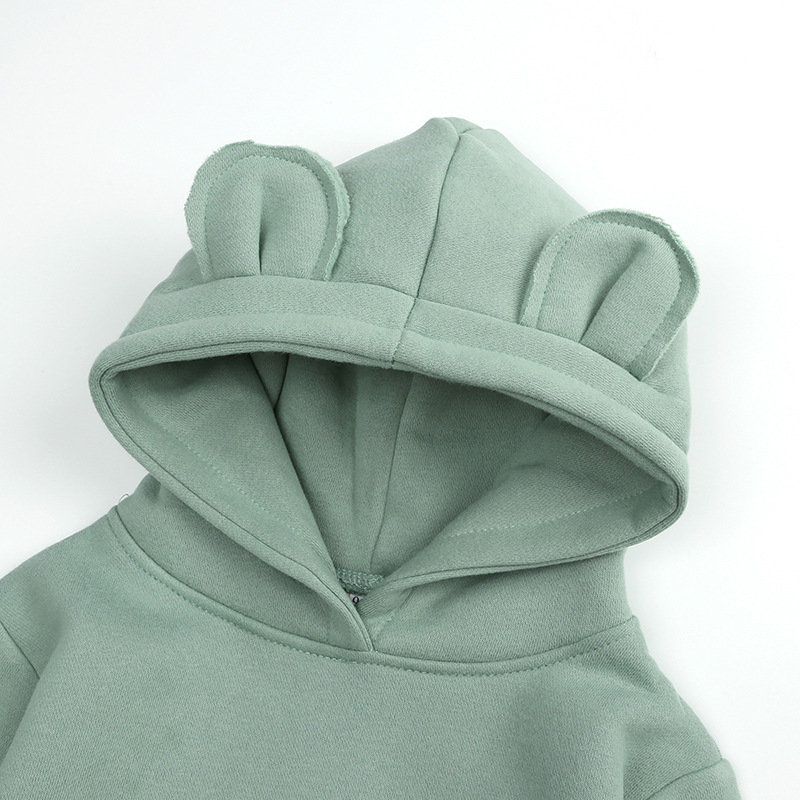 子供のための刺繍されたクマのフーディ,パーソナライズされた名 - Winter Under Clothing のレビューと価格
