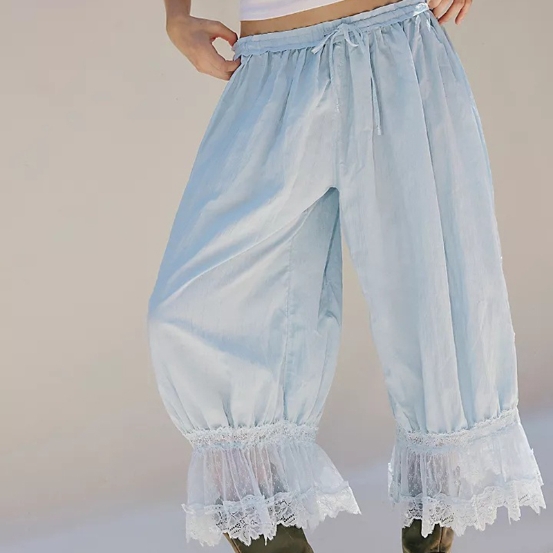 女性用レーストリムパンツ ヴィンテージペティパンツ ロングブ - Winter Under Clothing のレビューと価格