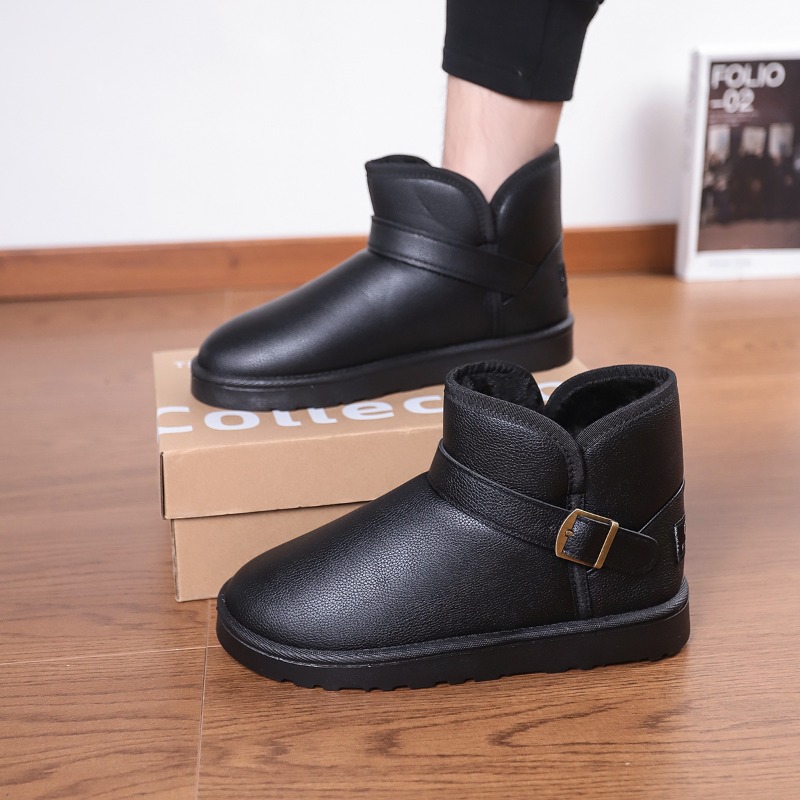 男性用ソリッドカラースノーブーツ、ミニマルフェイクスエード、 - Snow Boot Fur Lined のレビューと価格