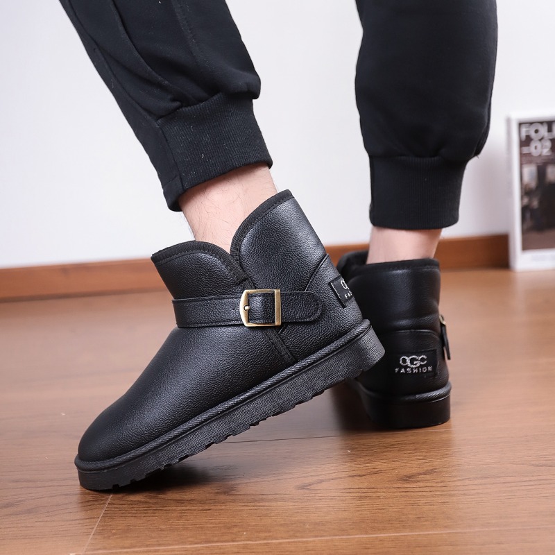 男性用ソリッドカラースノーブーツ、ミニマルフェイクスエード、 - Snow Boot Fur Lined のレビューと価格