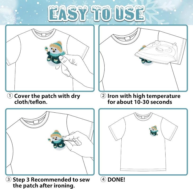 冬をテーマにした衣類パッチ,日曜大工のアップリケ修理パッチ, - Winter Clothing Pictures のレビューと価格