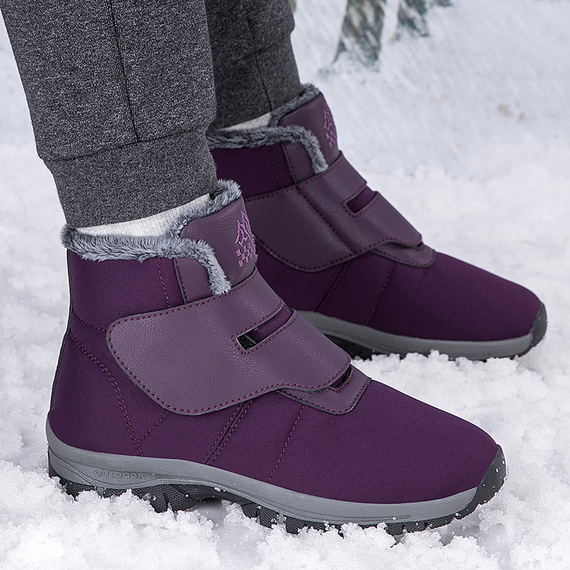 冬用レディースファー裏地付きアンクルスノーブーツ、調節可能な - Snow Boot Fur Lined のレビューと価格