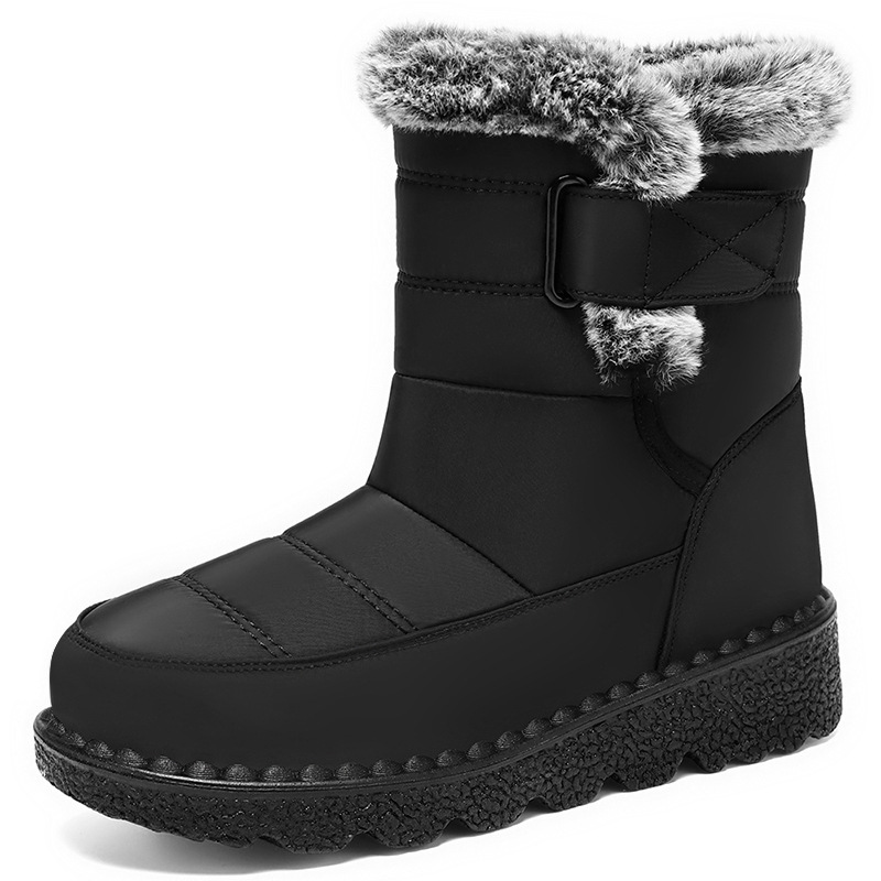 女性用ミッドカーフスノーブーツ、ファジー裏地付き、防水、滑り - Snow Boot Fur Lined のレビューと価格