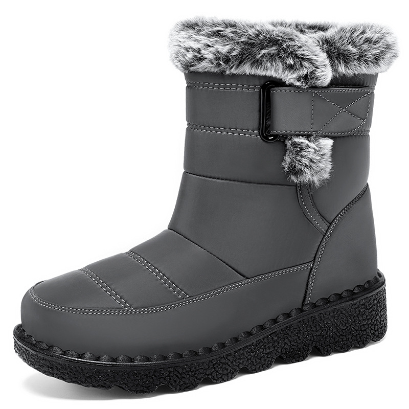 女性用ミッドカーフスノーブーツ、ファジー裏地付き、防水、滑り - Snow Boot Fur Lined のレビューと価格