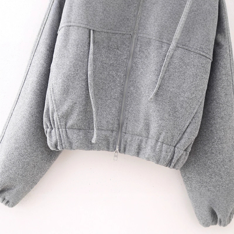 春と夏の新しい婦人服カジュアルシンプル多用途フード付き襟ジッ - Winter Under Clothing のレビューと価格