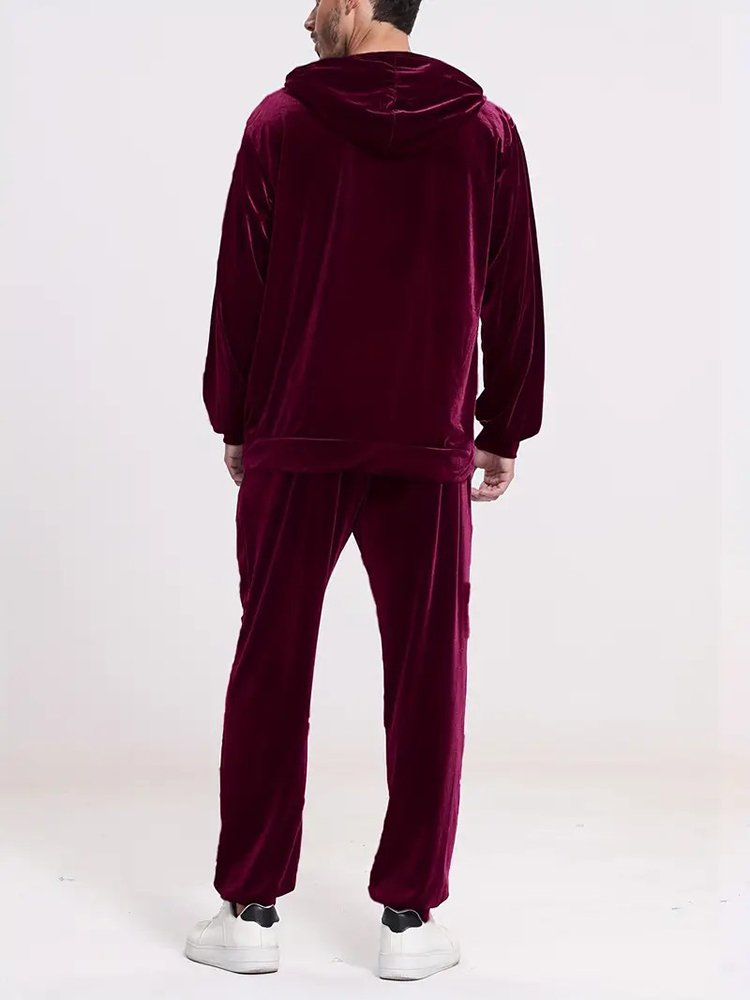 ファッション無地ベルベットツーピースセット メンズ秋冬カジュ - Winter Clothing Vintage のレビューと価格