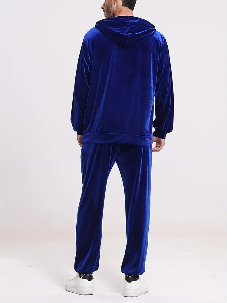 ファッション無地ベルベットツーピースセット メンズ秋冬カジュ - Winter Clothing Vintage のレビューと価格