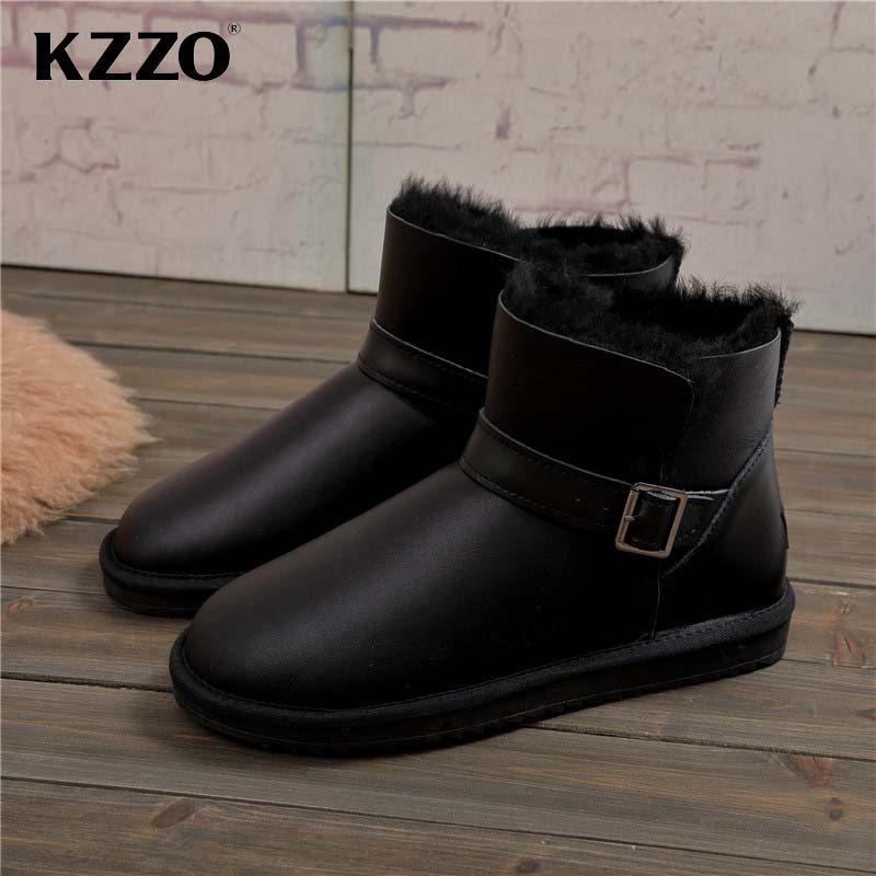 KZZO 2025 新しいメンズカジュアル本物のシープスキン - Snow Boot Fur Lined のレビューと価格