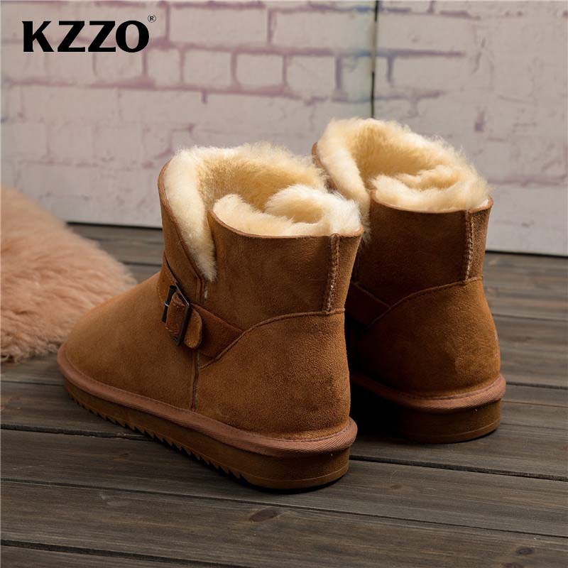 KZZO 2025 新しいメンズカジュアル本物のシープスキン - Snow Boot Fur Lined のレビューと価格