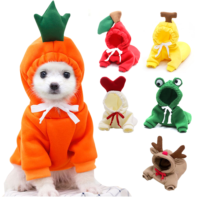 かわいいフルーツ犬服小型犬用パーカー暖かいペット服子犬猫コス - Winter Clothing Pictures のレビューと価格
