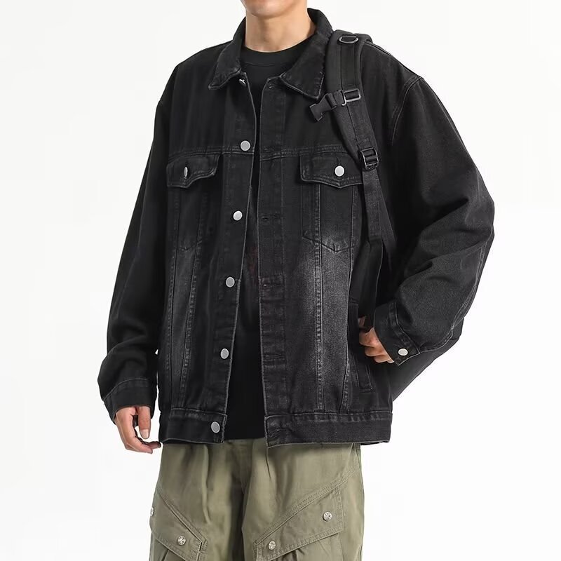 メンズ春秋ボタンデニムジャケットカジュアルユースターンダウン - Winter Clothing Pictures のレビューと価格