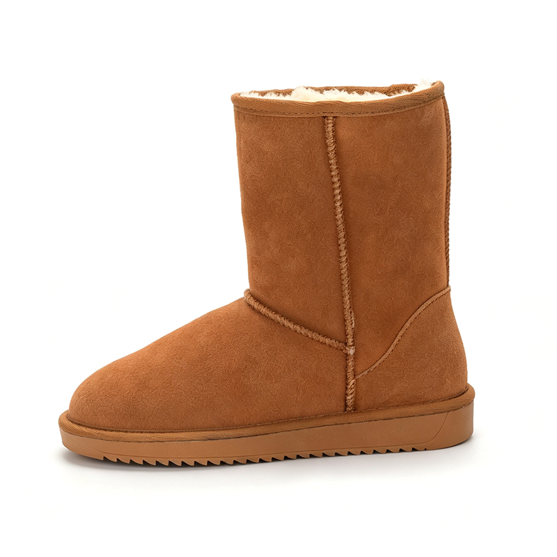 女性のクラシックミッドカーフスノーブーツ牛革スエード暖かいフ - Snow Boot Fur Lined のレビューと価格