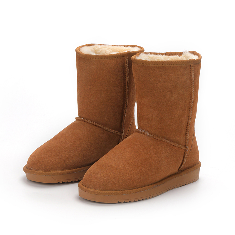 女性のクラシックミッドカーフスノーブーツ牛革スエード暖かいフ - Snow Boot Fur Lined のレビューと価格