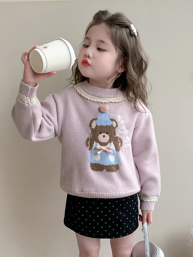 Sweet Sle クマプリントレースガールズセーター秋冬ニ - Winter Under Clothing のレビューと価格
