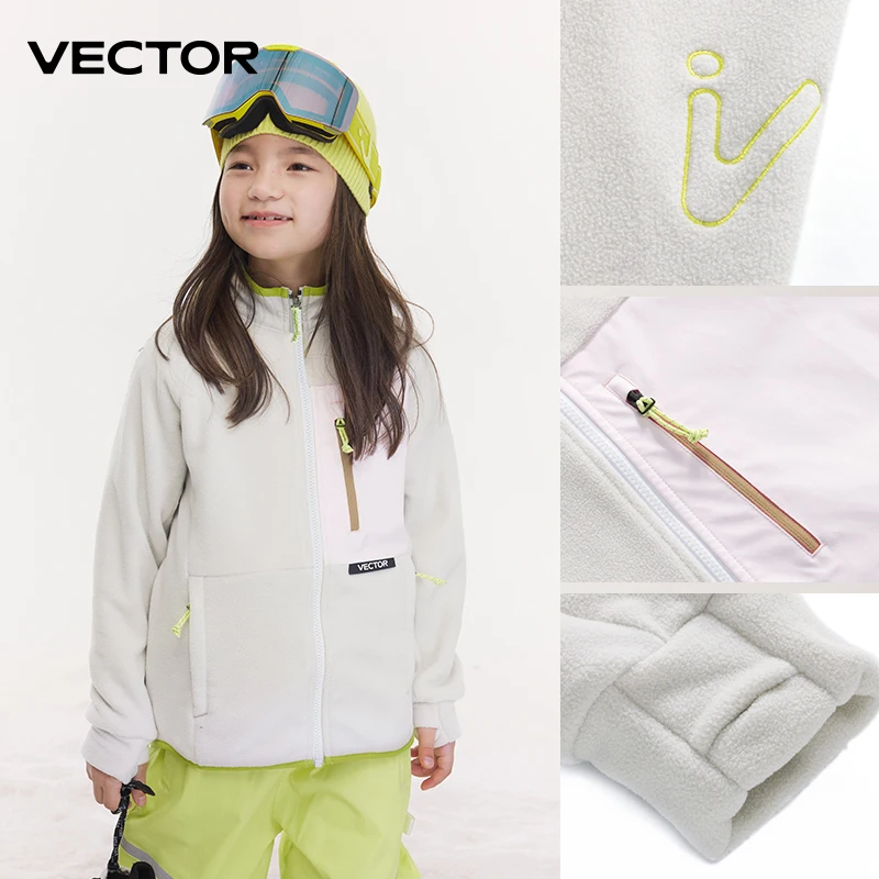 ベクトルフリースジャケット子供秋冬暖かいコート服コントラスト - Winter Clothing Vector のレビューと価格