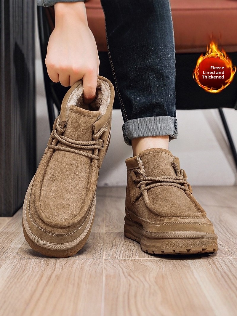 メンズウィンターフリース裏地付きファー付きブーツ暖かいブレッ - Snow Boot Fur Lined のレビューと価格