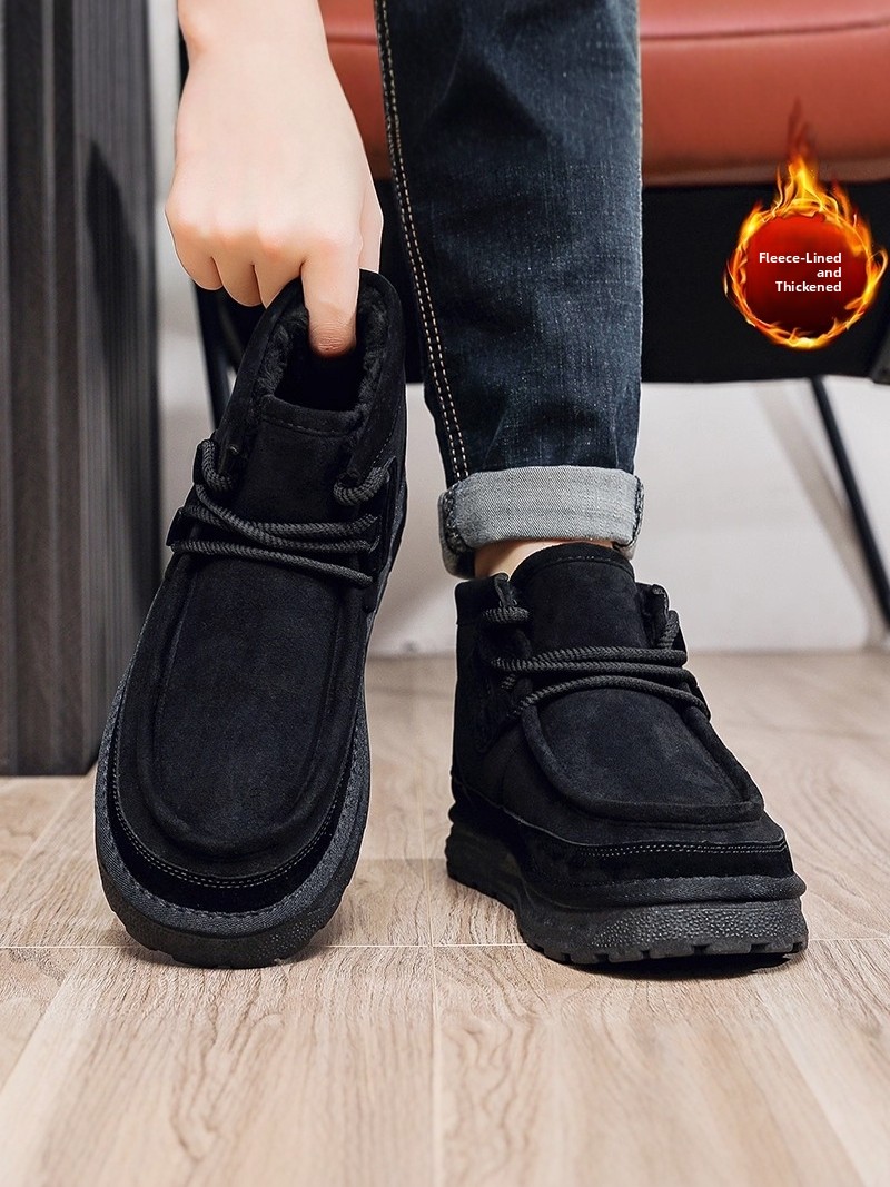 メンズウィンターフリース裏地付きファー付きブーツ暖かいブレッ - Snow Boot Fur Lined のレビューと価格