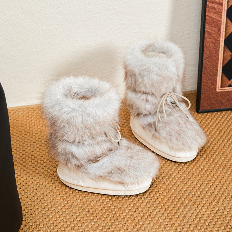 冬の女性のファッションムーンブーツ毛皮の裏地付きスノーブーツ - Snow Boot Fur Lined のレビューと価格