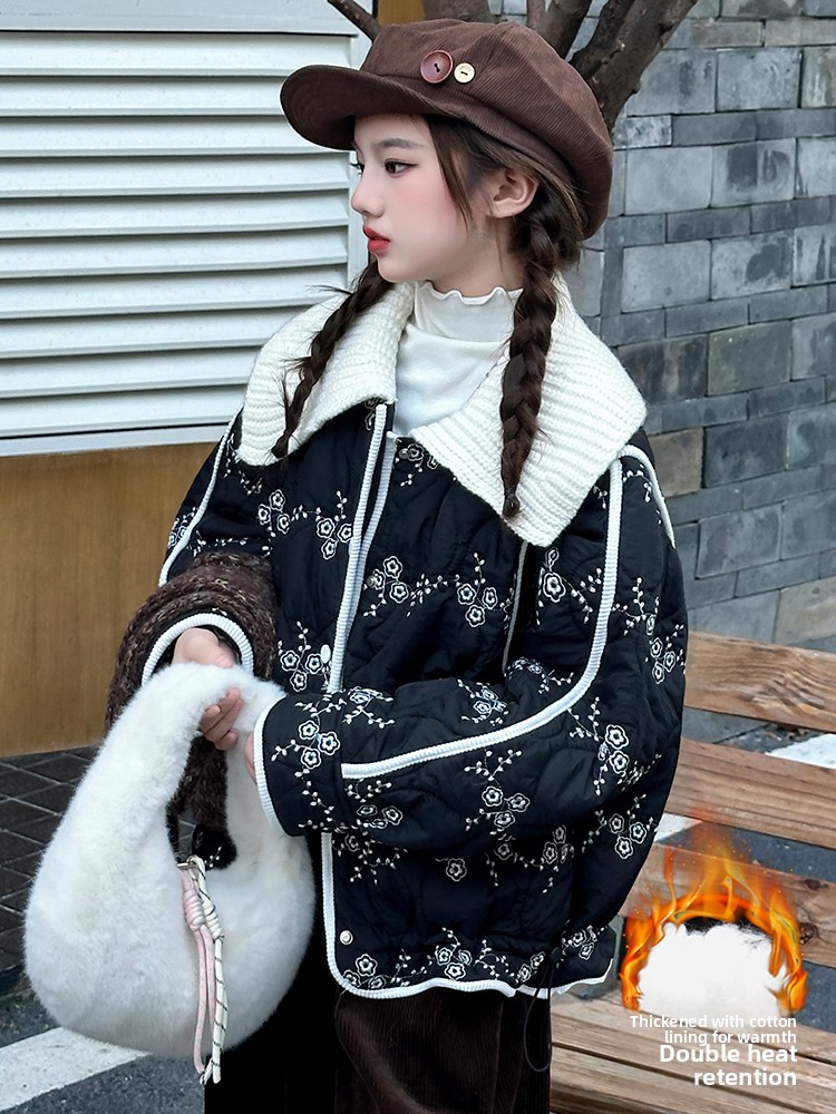 女の子用冬用厚手コットンジャケット、ファッショナブルな韓国風 - Winter Under Clothing のレビューと価格