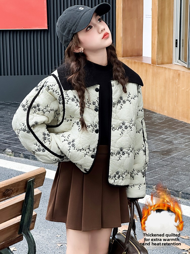 女の子用冬用厚手コットンジャケット、ファッショナブルな韓国風 - Winter Under Clothing のレビューと価格