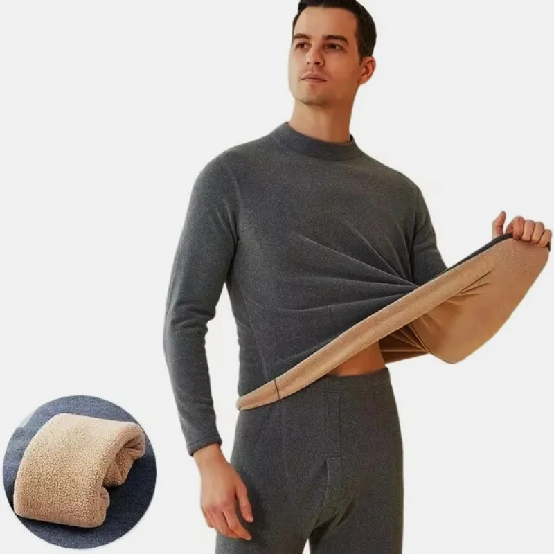 新しい冬の熱下着男性モックネック第一層 2 個パンティーとア - Winter Under Clothing のレビューと価格