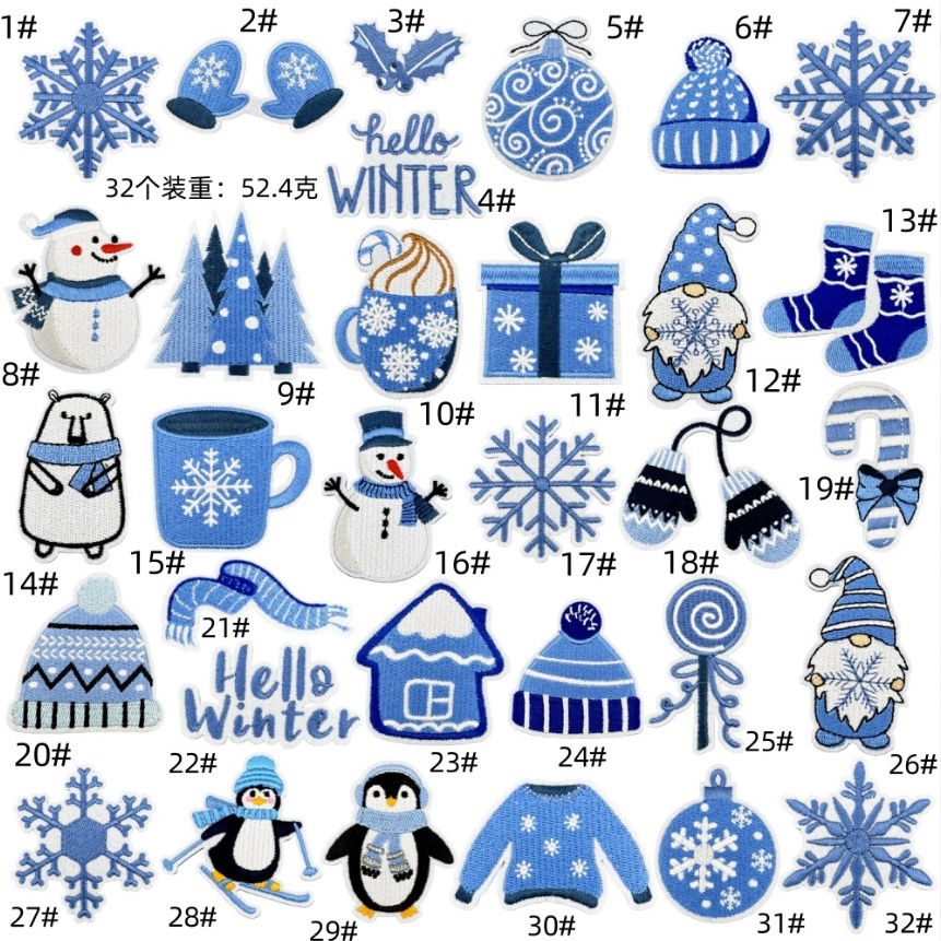 こんにちは冬の刺embroideredパッチ,衣類,帽子とバ - Winter Clothing Pictures のレビューと価格